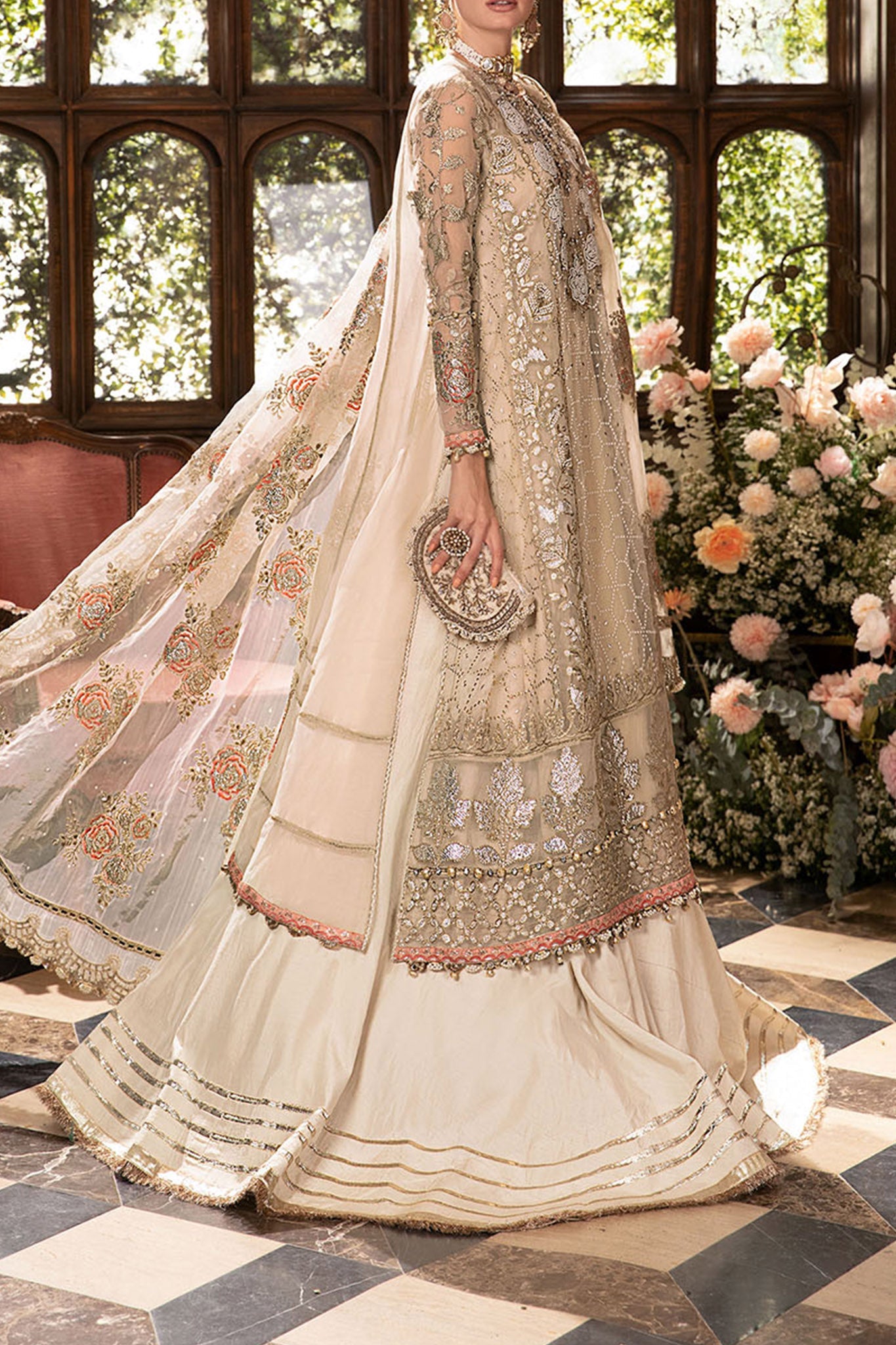 Mbroidered By Maria B Unstitched 3 Piece Luxury Formals Eid Edition Collection'2024-BD-2805