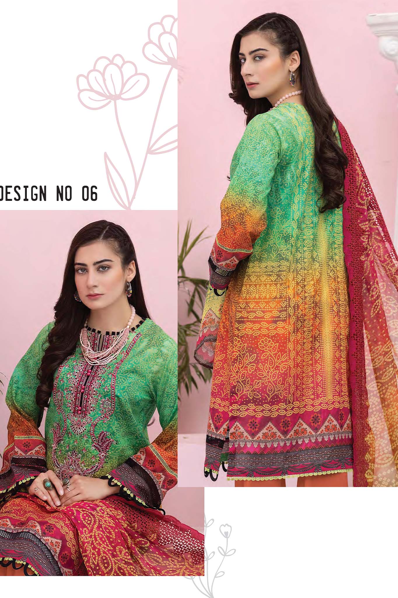 Gull E Gullzar by Zarsha Unstitched 3 Piece Lawn Collection'2022-GLZ-06