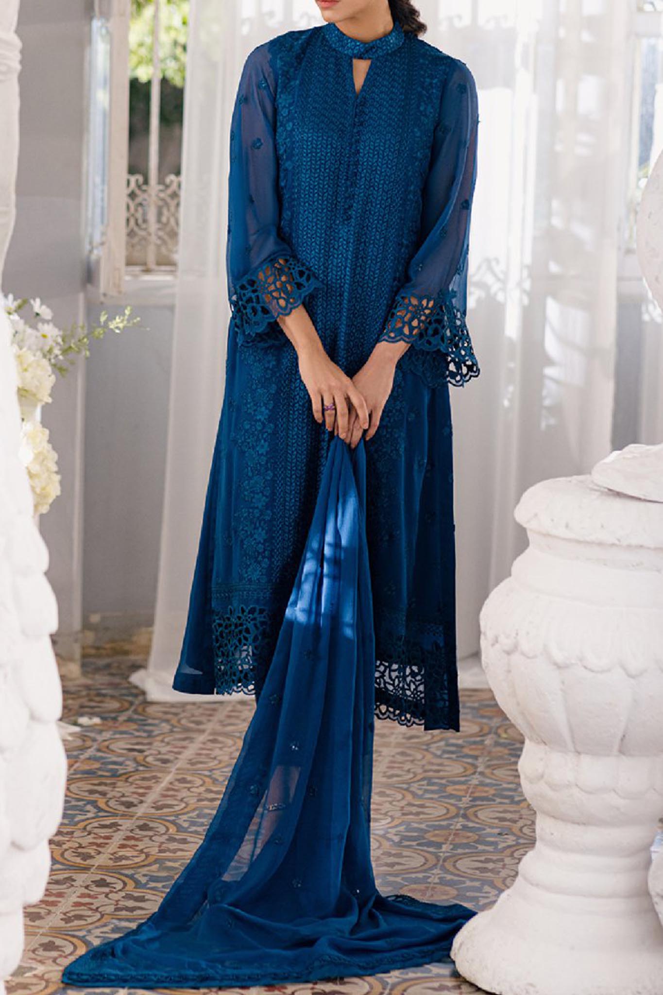 Eid Drop 1 By Azure Unstitched 3 Piece Ensembles Chiffon Collection'2024-D-07-Galactic Glow