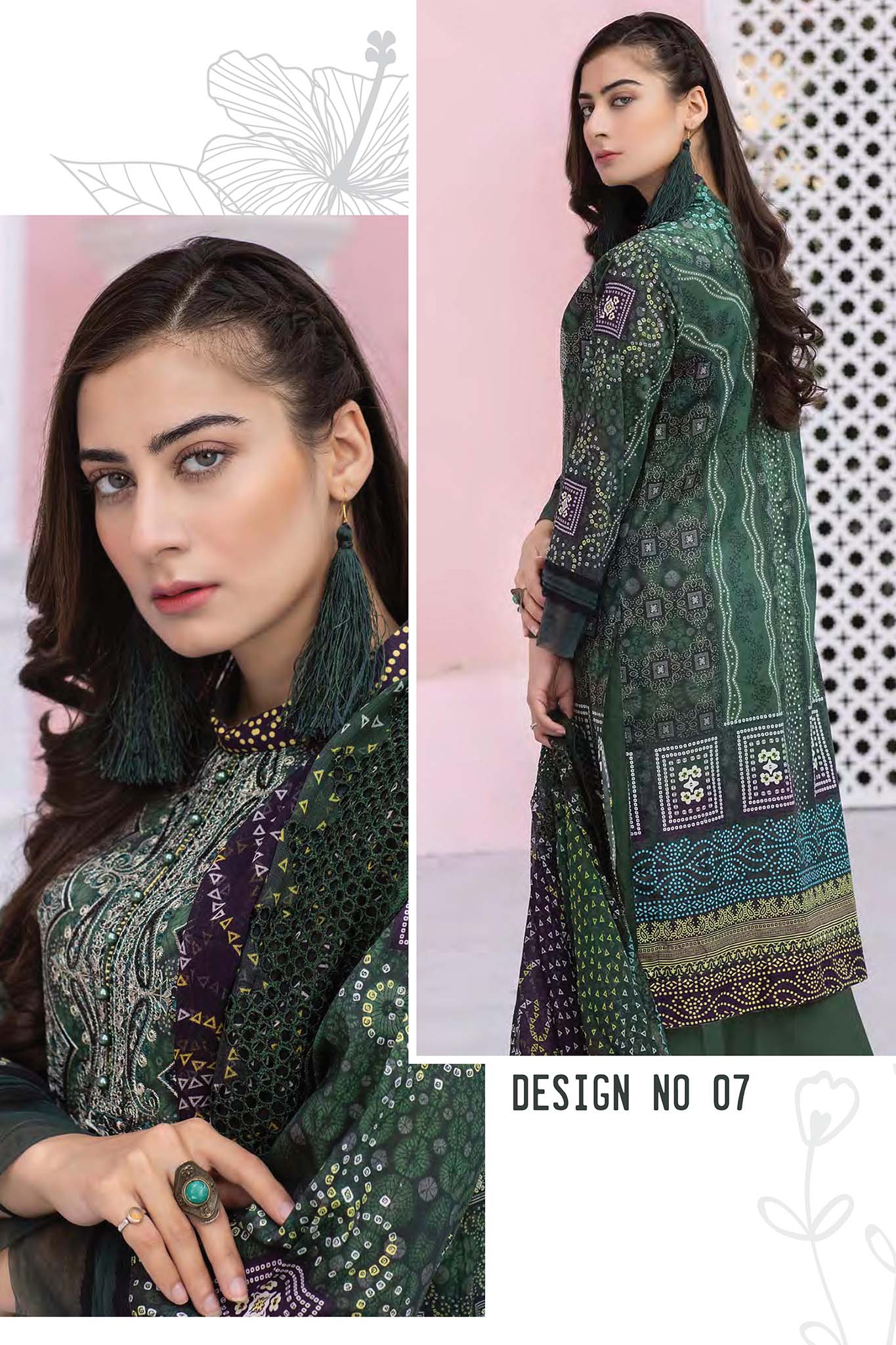 Gull E Gullzar by Zarsha Unstitched 3 Piece Lawn Collection'2022-GLZ-07