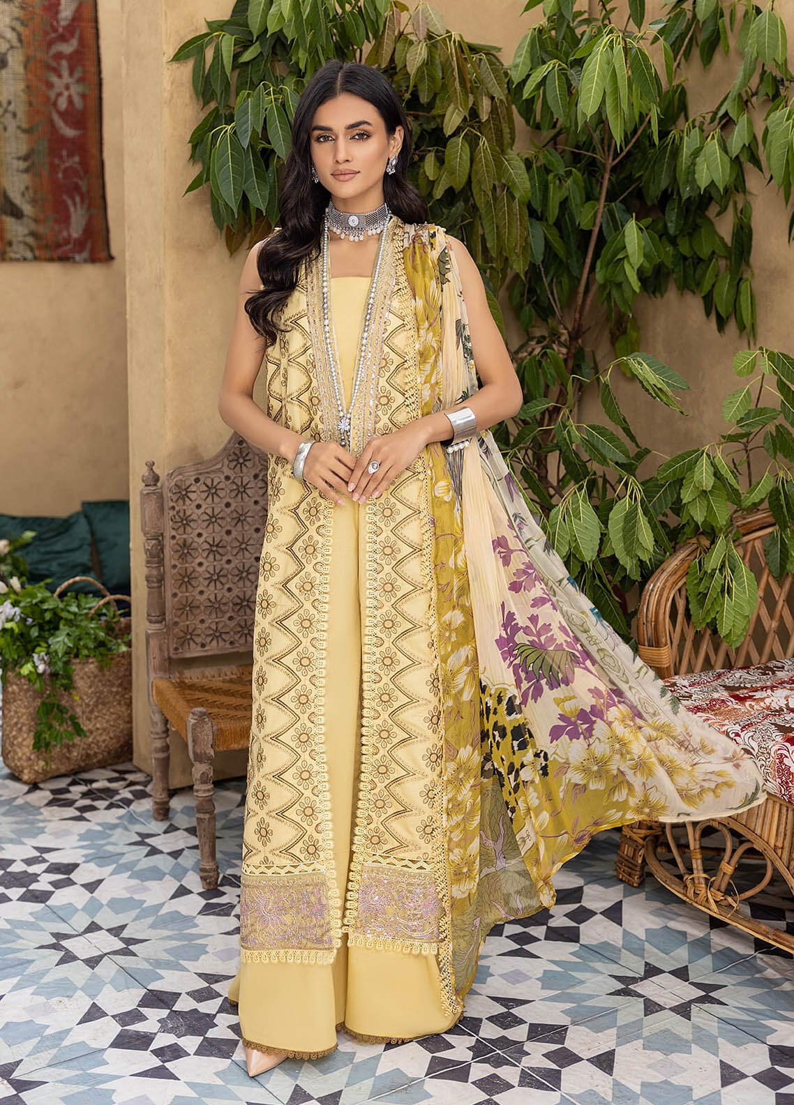 Kastoori by Awwal Unstitched 3 Piece Emb Chikankari Collection'2023-D-07-Harmony