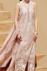 Noor Saadia Asad Unstitched 3 Piece Eid Handwork Laserkari Emb Lawn Collection'2024-D-07