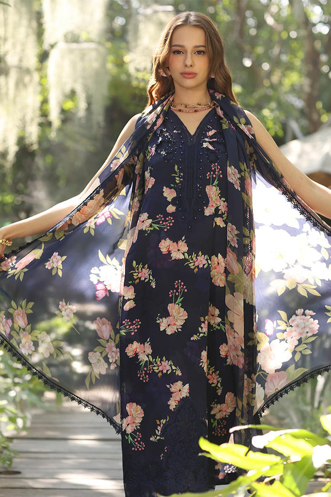 Noor By Saadia Asad Unstitched 3 Piece Eid Luxe Printedkari Collection-08-B