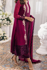 Eid Drop 1 By Azure Unstitched 3 Piece Ensembles Chiffon Collection'2024-D-08-Merlot Muse