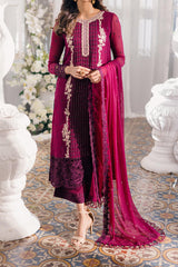 Eid Drop 1 By Azure Unstitched 3 Piece Ensembles Chiffon Collection'2024-D-08-Merlot Muse