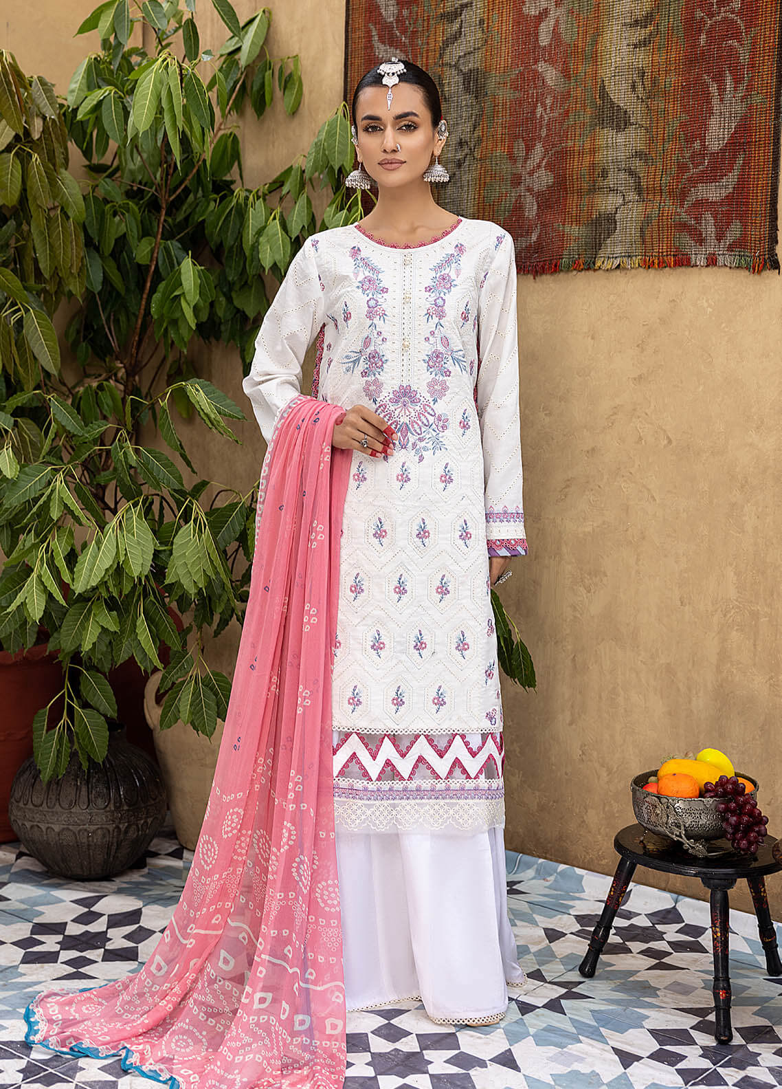 Kastoori by Awwal Unstitched 3 Piece Emb Chikankari Collection'2023-D-08-Euphoria