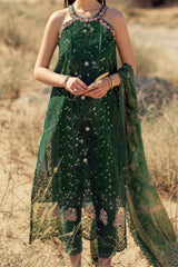 Noor Saadia Asad Unstitched 3 Piece Eid Handwork Laserkari Emb Lawn Collection'2024-D-08