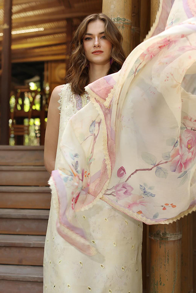 Noor By Saadia Asad Unstitched 3 Piece Eid Luxe Printedkari Collection-09-A