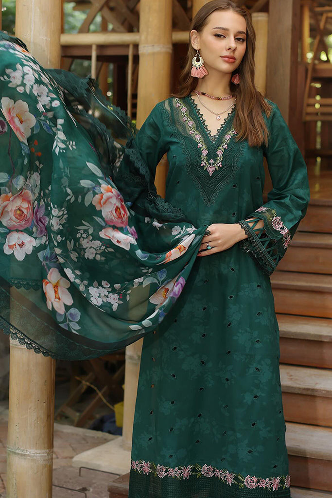 Noor By Saadia Asad Unstitched 3 Piece Eid Luxe Printedkari Collection-09-B