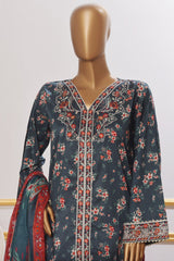 Bin Saeed Stitched 3 Piece Open Front Cutwork Kari Collection'2025-SM-2117-Navy Blue