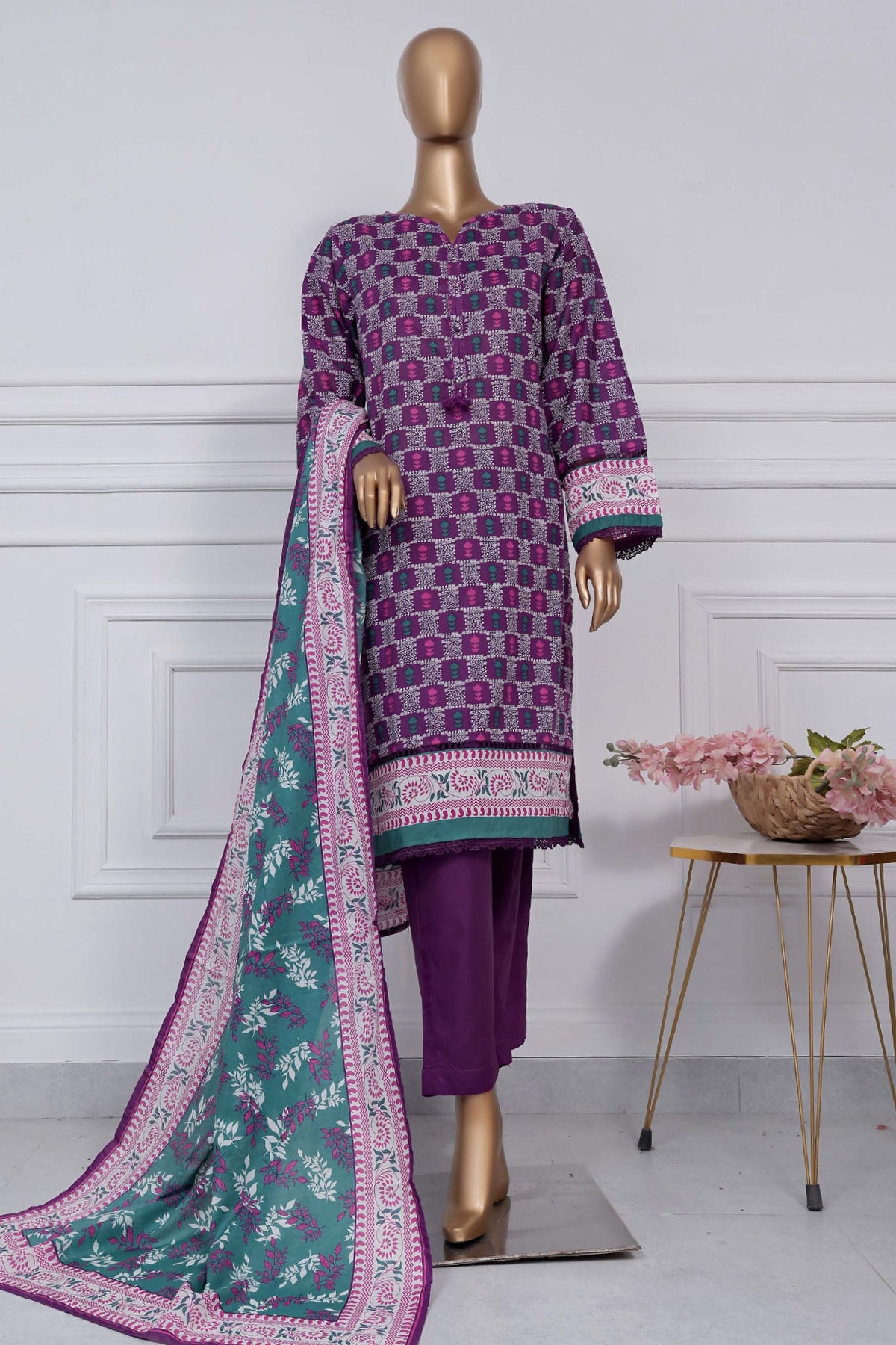 Sada Bahar Stitched 3 Piece Printed Lawn Vol-02 Collection'2025-PR-302-Purple