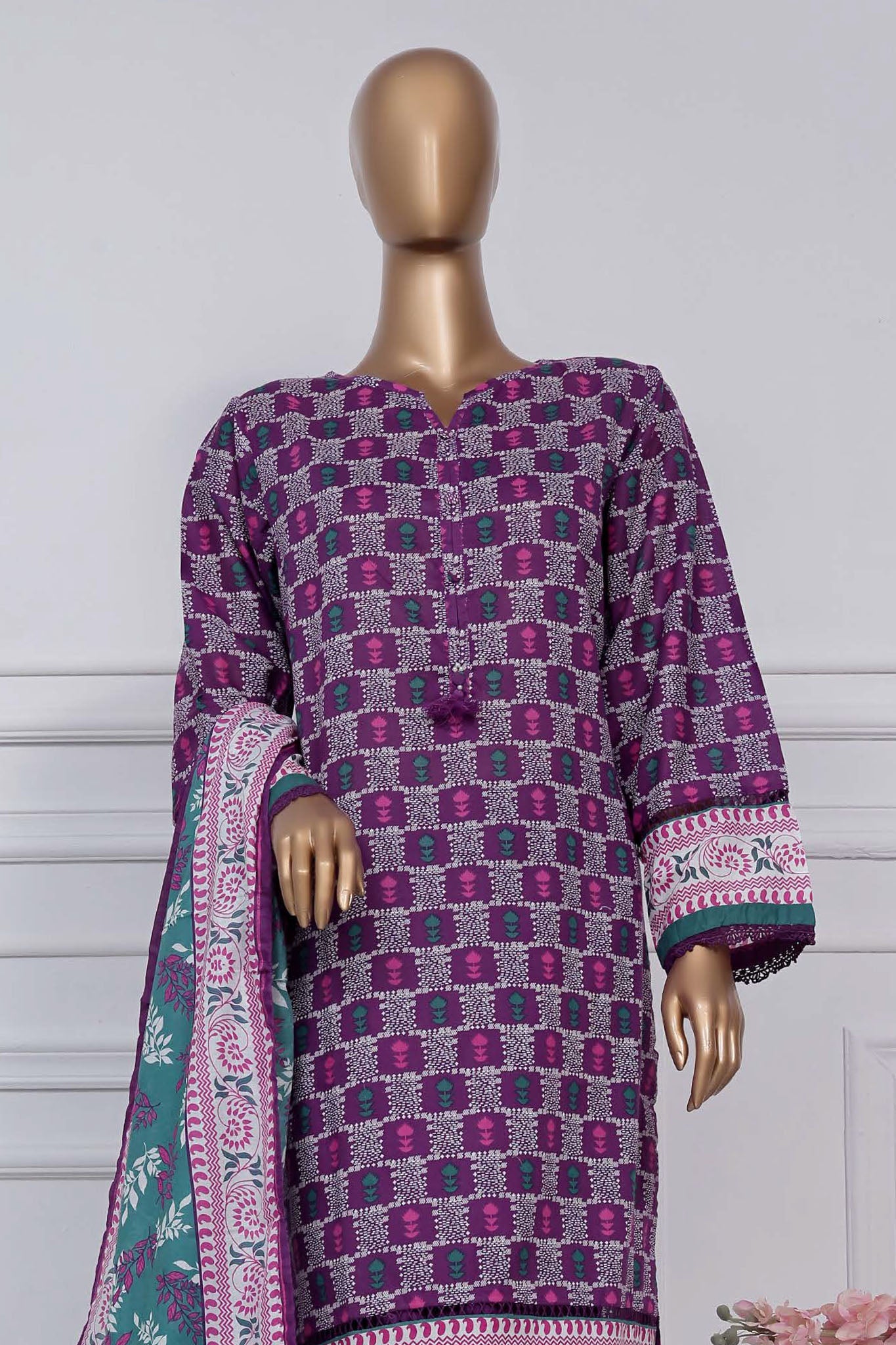 Sada Bahar Stitched 3 Piece Printed Lawn Vol-02 Collection'2025-PR-302-Purple
