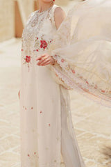 Noor Saadia Asad Unstitched 3 Piece Eid Handwork Laserkari Emb Lawn Collection'2024-D-09