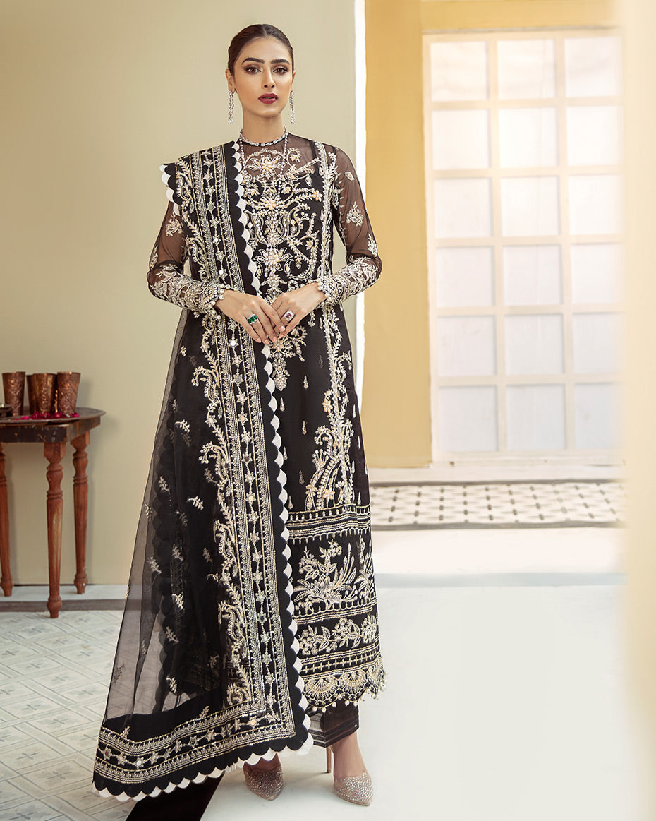 Gulaal Unstitched 3 Piece Luxury Formals Collection'2021-Inaaya Embroidered Organza 3-Piece Suit D-01