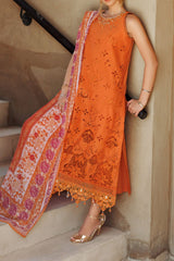 Noor Saadia Asad Unstitched 3 Piece Eid Handwork Laserkari Emb Lawn Collection'2024-D-11