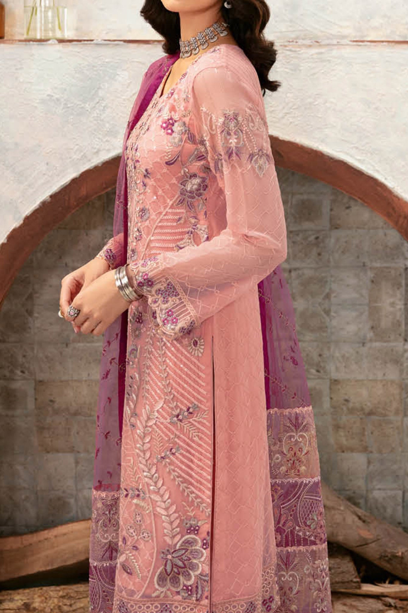 Rangoon By Ramsha Unstitched 3 Piece Luxury Emb Chiffon Vol-12 Collection'2024-D-1201