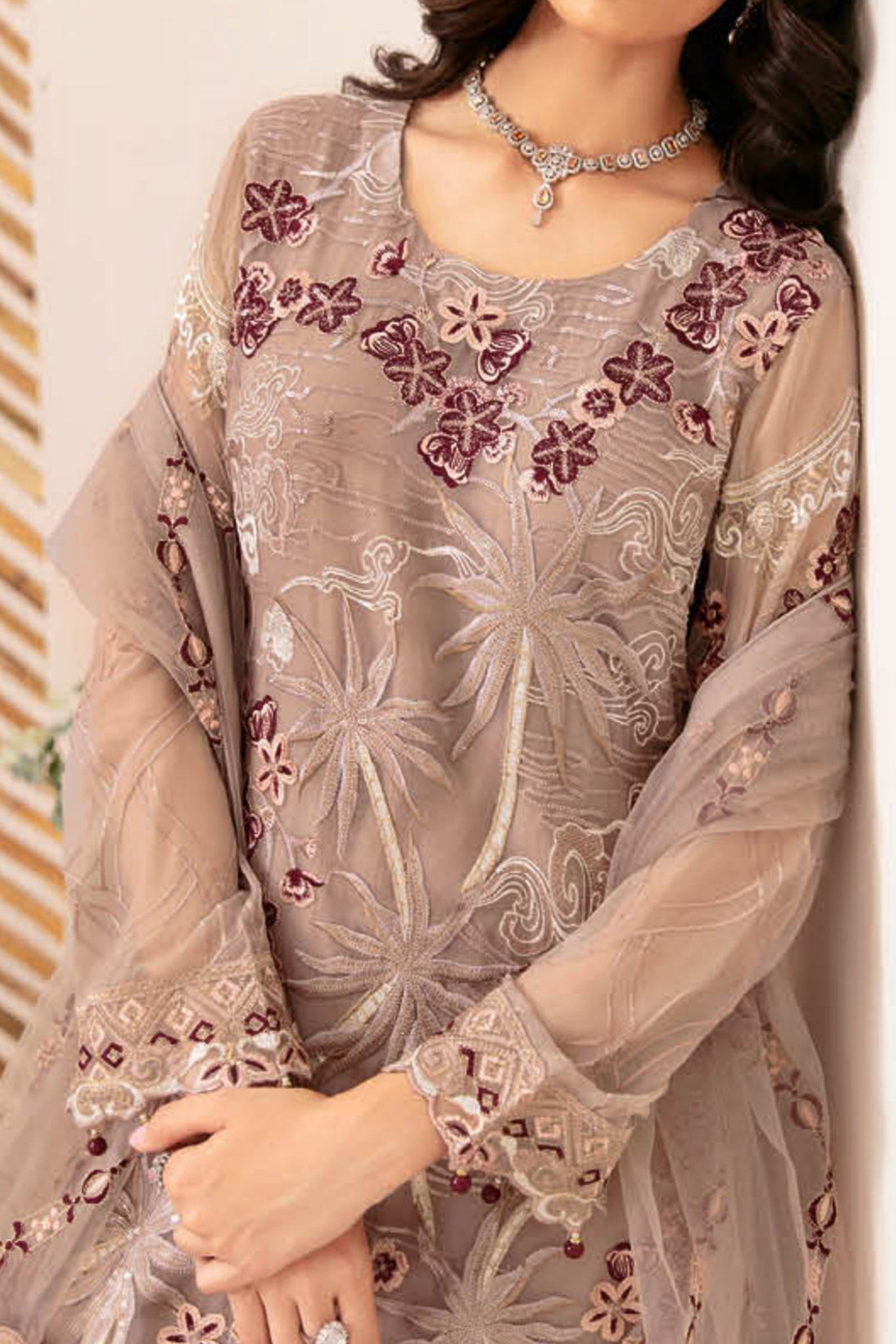 Rangoon By Ramsha Unstitched 3 Piece Luxury Emb Chiffon Vol-12 Collection'2024-D-1206