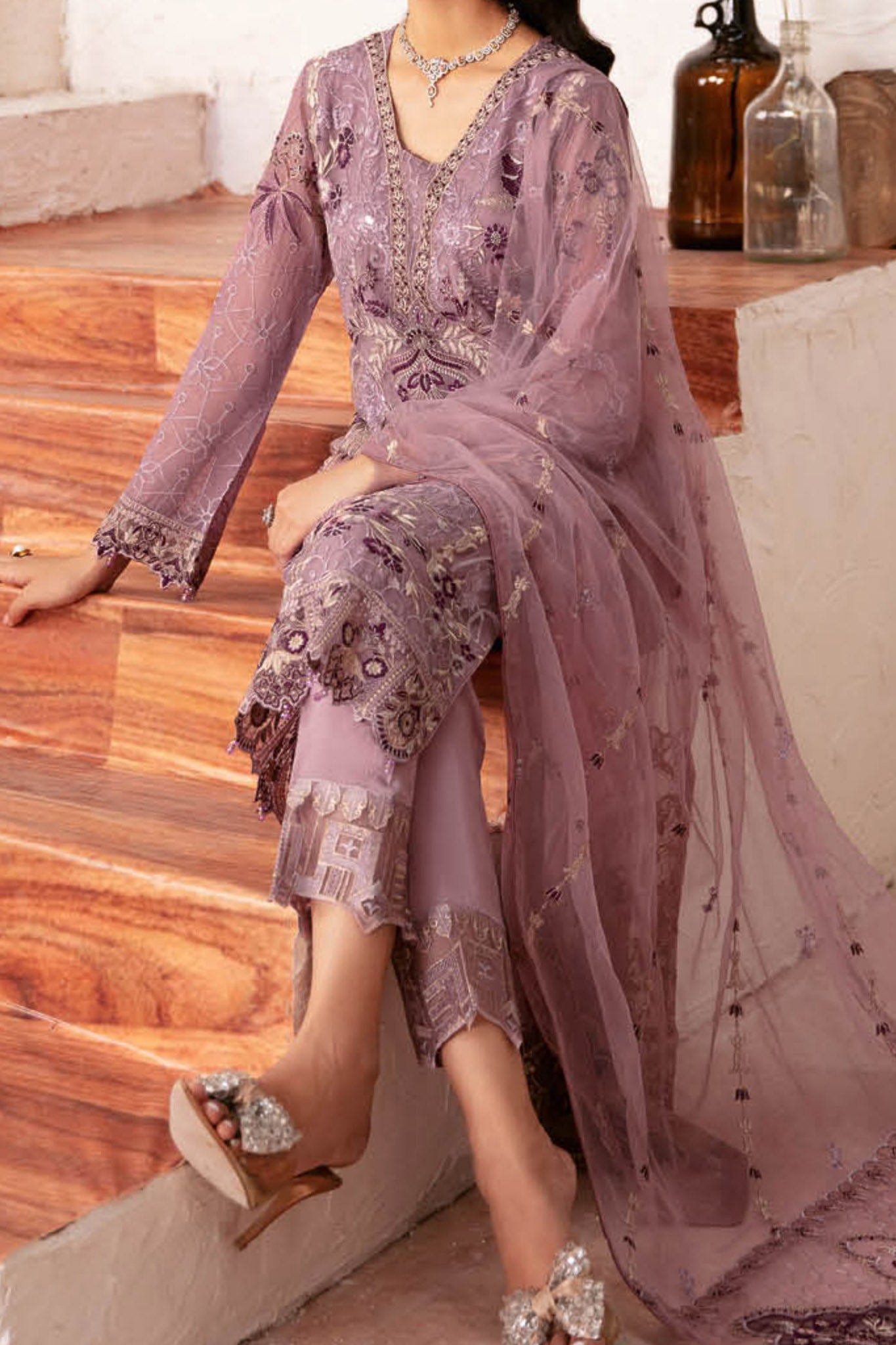 Rangoon By Ramsha Unstitched 3 Piece Luxury Emb Chiffon Vol-12 Collection'2024-D-1208