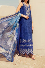 Noor Saadia Asad Unstitched 3 Piece Eid Handwork Laserkari Emb Lawn Collection'2024-D-12