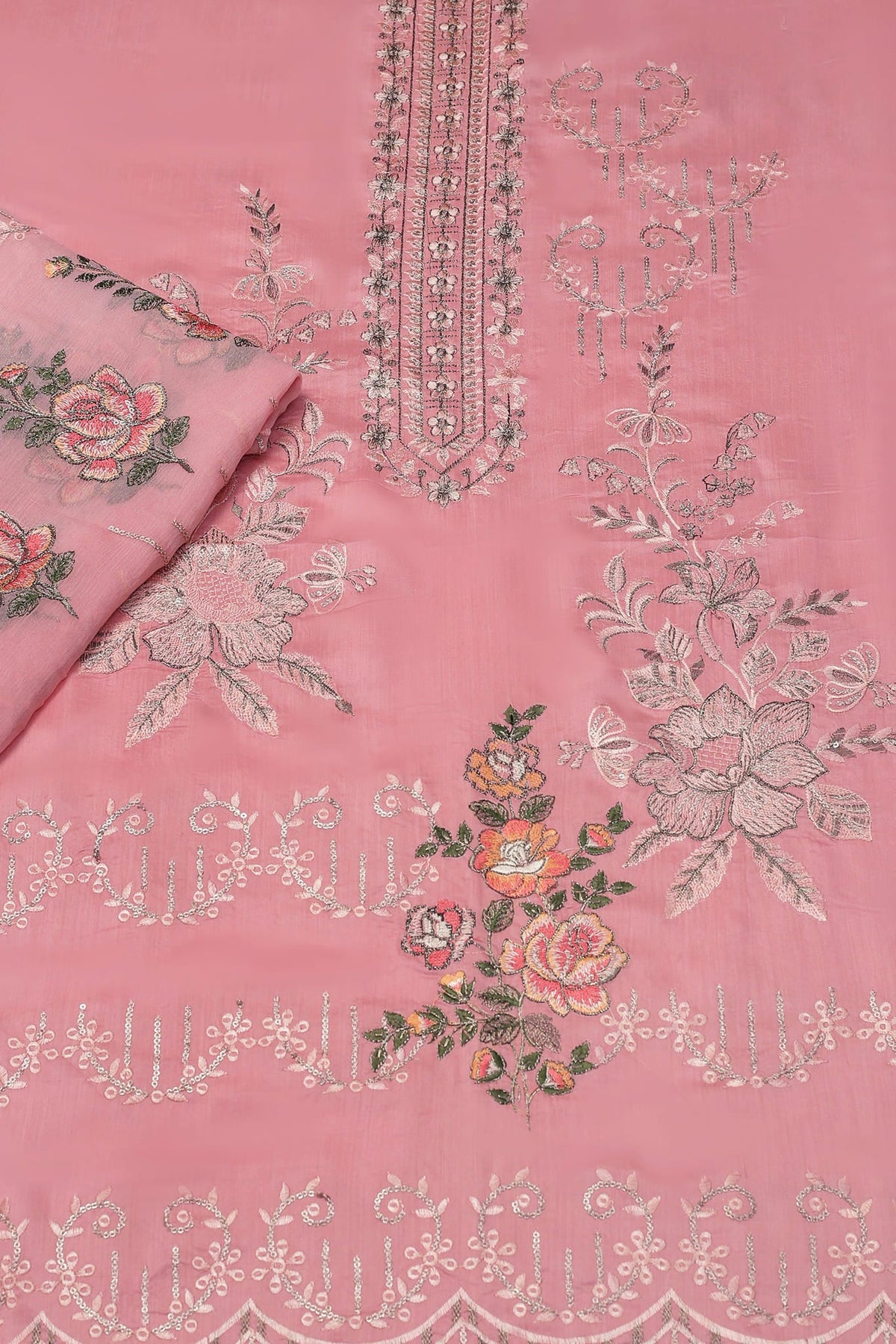 Millat Arts by Shomi Unstitched 3 Piece Emb Viscose Vol-03 Collection'2023-D-1812-Pink
