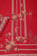 Millat Arts by Shomi Unstitched 3 Piece Embroidered Linen Collection'2023-D-1871-Red
