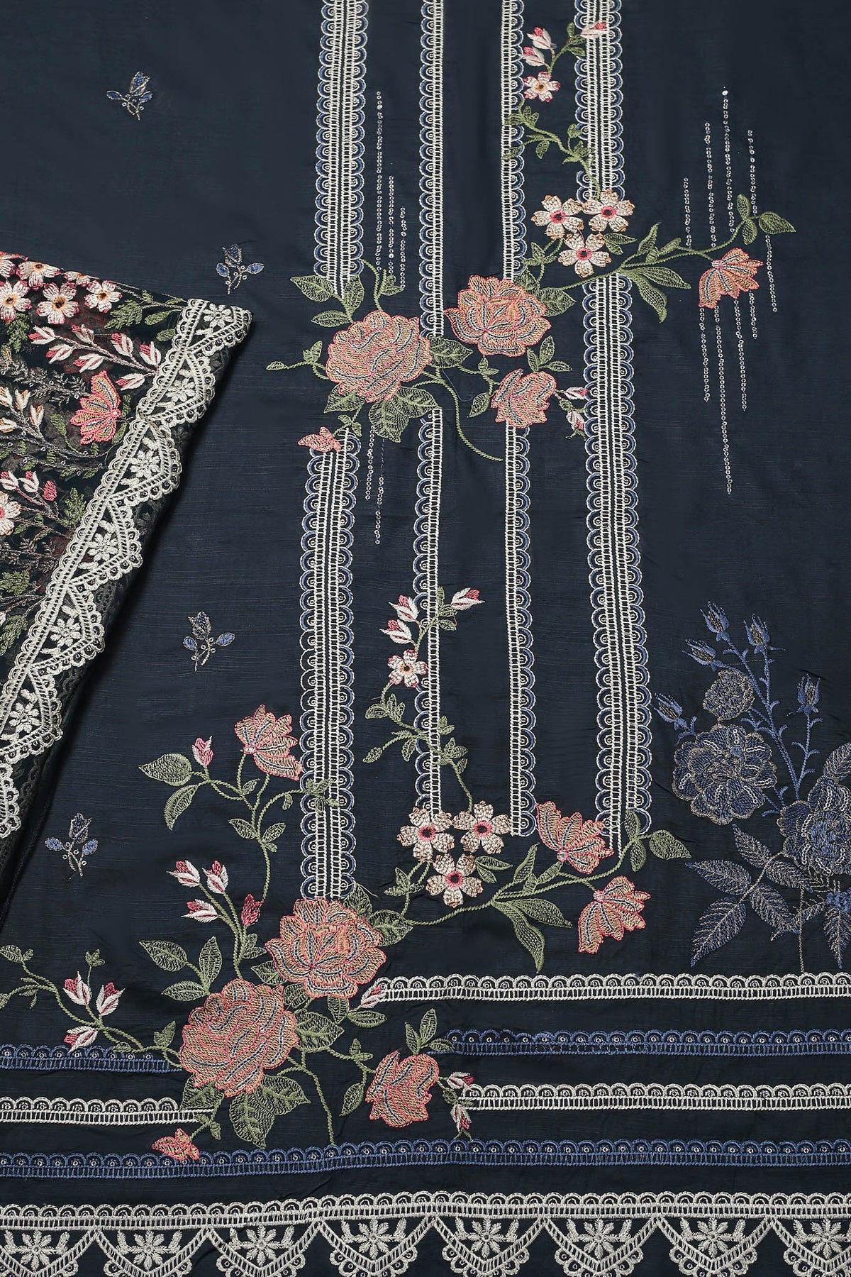 Millat Arts by Shomi Unstitched 3 Piece Embroidered Linen Collection'2023-D-1871-Zinc