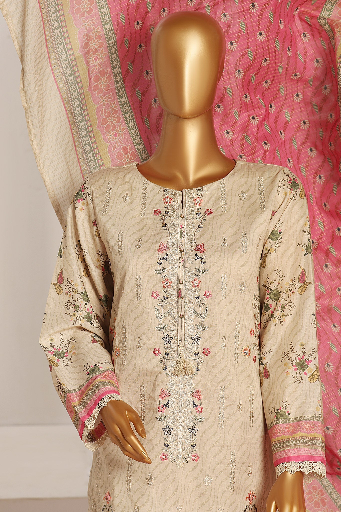 Sada Bahar Stitched 3 Piece Emb Summer Lawn Collection'2024-D-2122-Skin