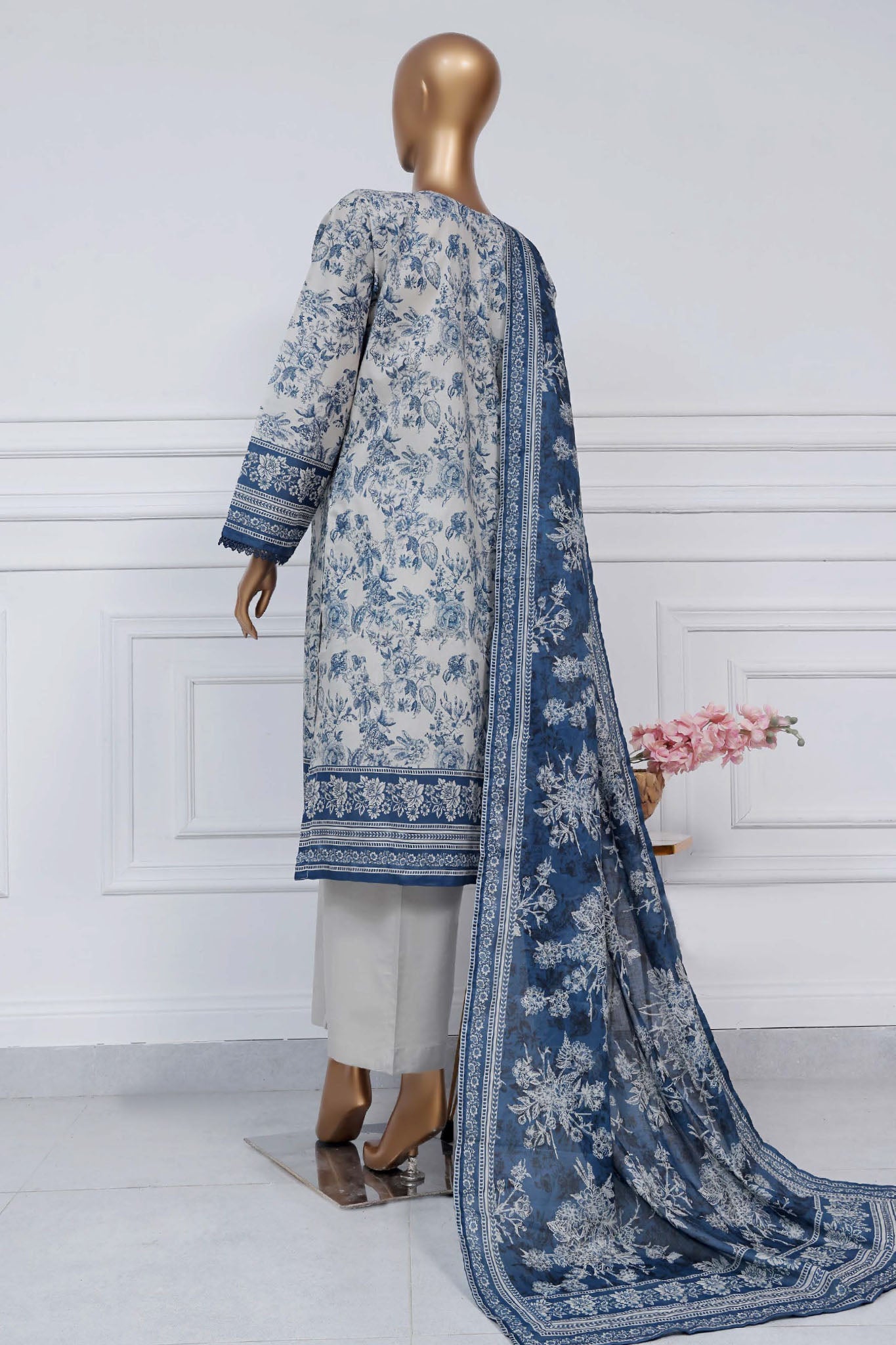 Sada Bahar Stitched 3 Piece Printed Lawn Vol-02 Collection'2025-PR-9493-Off White