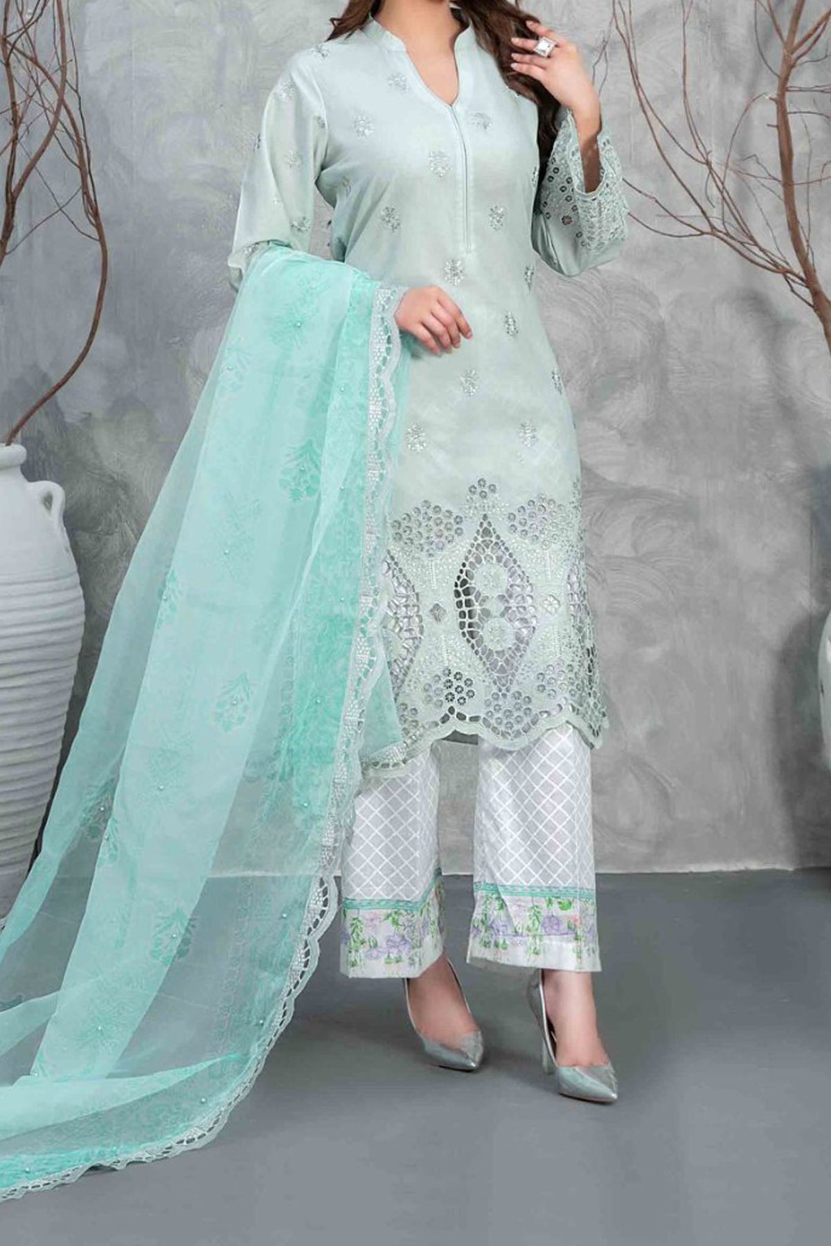 Rayleah By Tawakkal Unstitched 3 Piece Emb Schiffli Lawn Collection'2024-D-2929