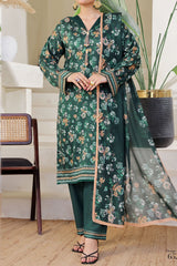 Aizal Stitched 3 Piece Printed Lawn Collection'2025-A-P-652-GREEN