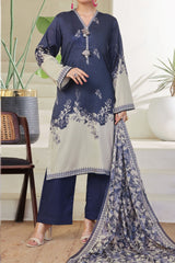 Aizal Stitched 3 Piece Printed Lawn Collection'2025-A-P-656-BLUE