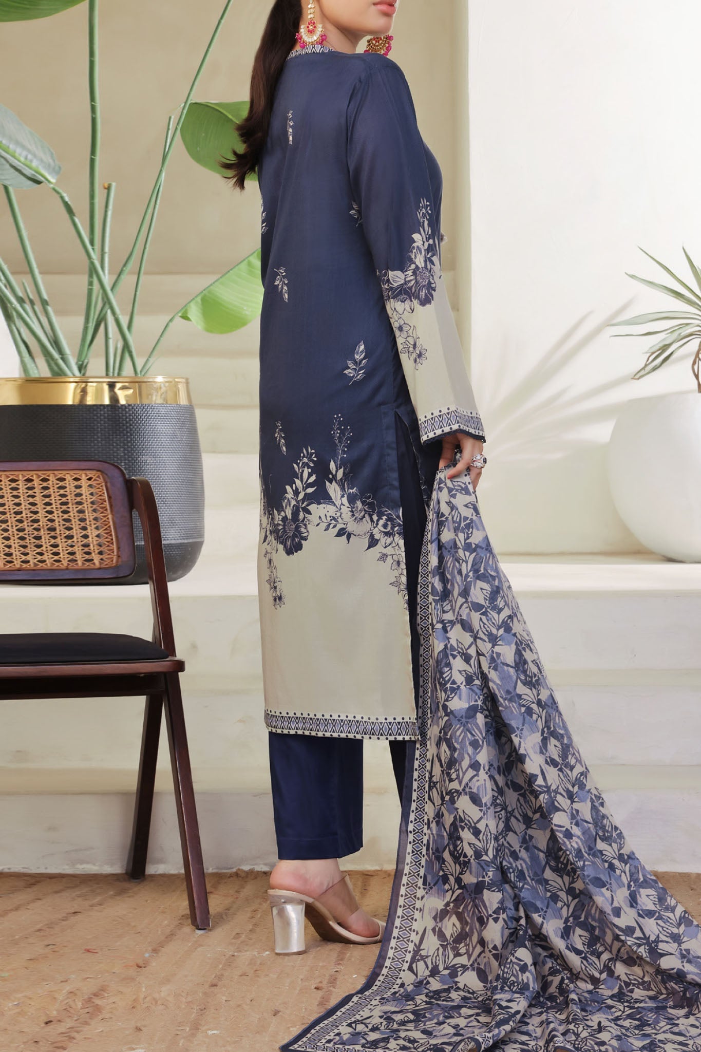 Aizal Stitched 3 Piece Printed Lawn Collection'2025-A-P-656-BLUE