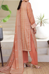 Aizal Stitched 3 Piece Printed Lawn Collection'2025-A-P-658-ORANGE