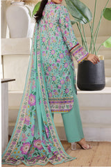 Aizal Stitched 3 Piece Printed Lawn Collection'2025-A-P-659-L GREEN