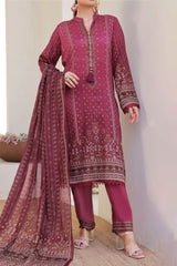 Aizal Stitched 3 Piece Printed Lawn Collection'2025-A-P-661-MAROON