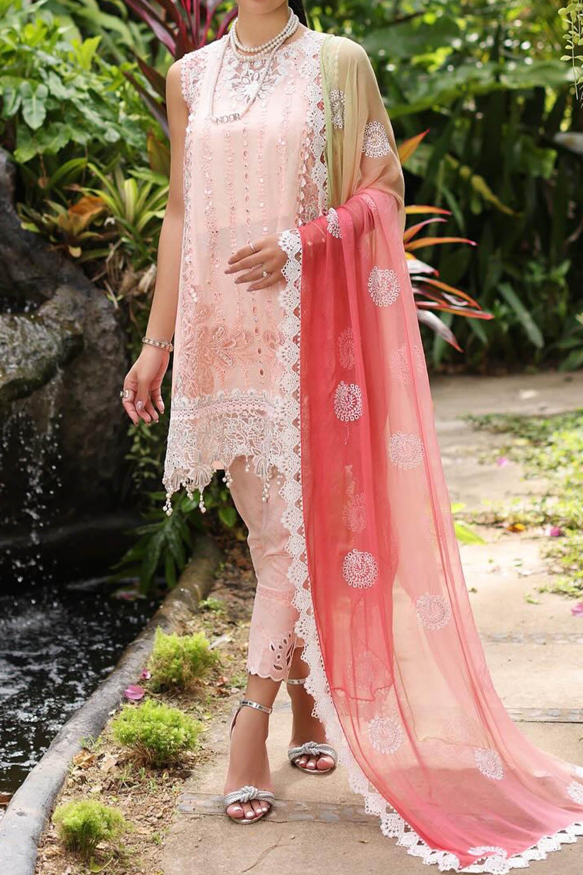 Noor By Saadia Asad Unstitched 3 Piece Luxury Chikankari Lawn'2024-D-07-B