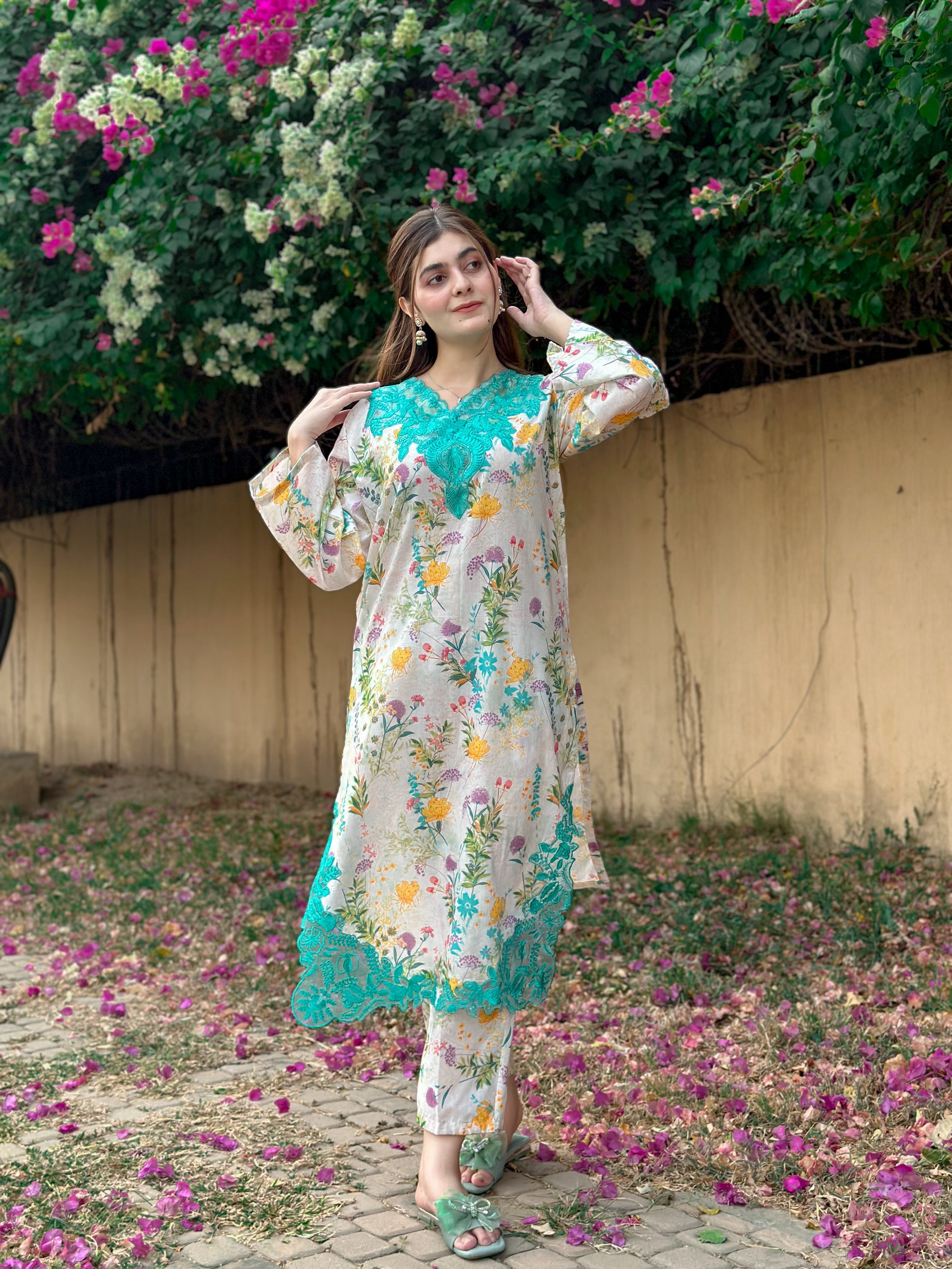 BK Clothings Stitched 2 Piece Lawn Collection-Floral forast