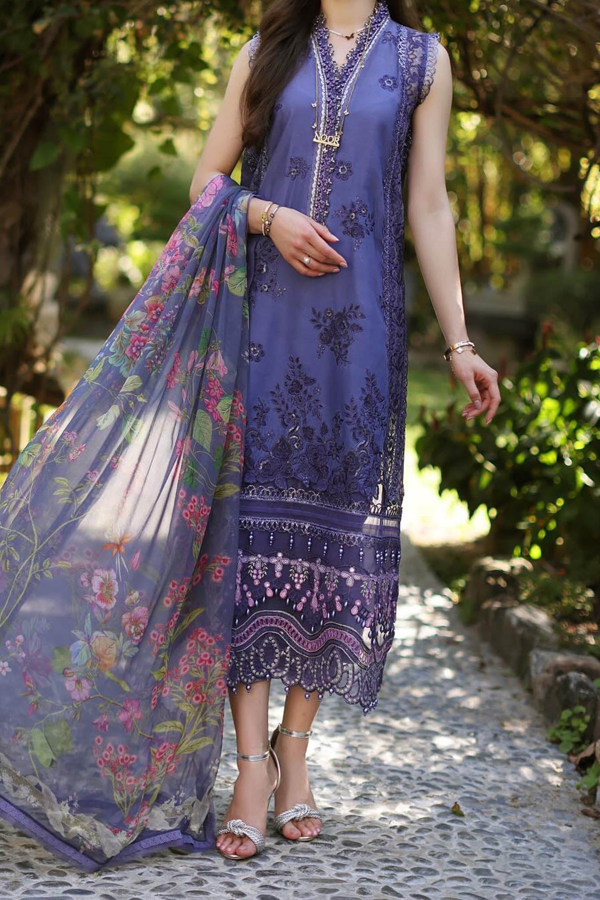 Noor By Saadia Asad Unstitched 3 Piece Luxury Chikankari Lawn'2024-D-08-A