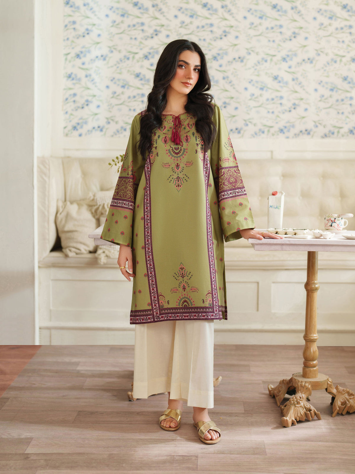The Bloom Edit by Garnet Stitched 2 Piece Summer Collection'2025-Dark Kiwi