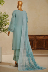 Muse By HZ Stitched 3 Piece Emb Dobby Jacquard Vol-04 Collection'2025-DEJ-3P-025-Sapphire Blue