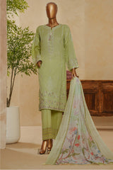 Muse By HZ Stitched 3 Piece Emb Dobby Jacquard Vol-04 Collection'2025-DEJ-3P-026-Sage Green