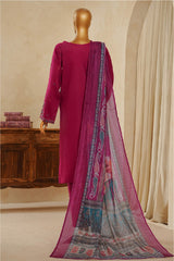 Muse By HZ Stitched 3 Piece Emb Dobby Jacquard Vol-04 Collection'2025-DEJ-3P-027-Berry Pink
