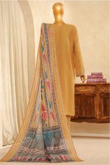 Muse By HZ Stitched 3 Piece Emb Dobby Jacquard Vol-04 Collection'2025-DEJ-3P-027-Golden Rod