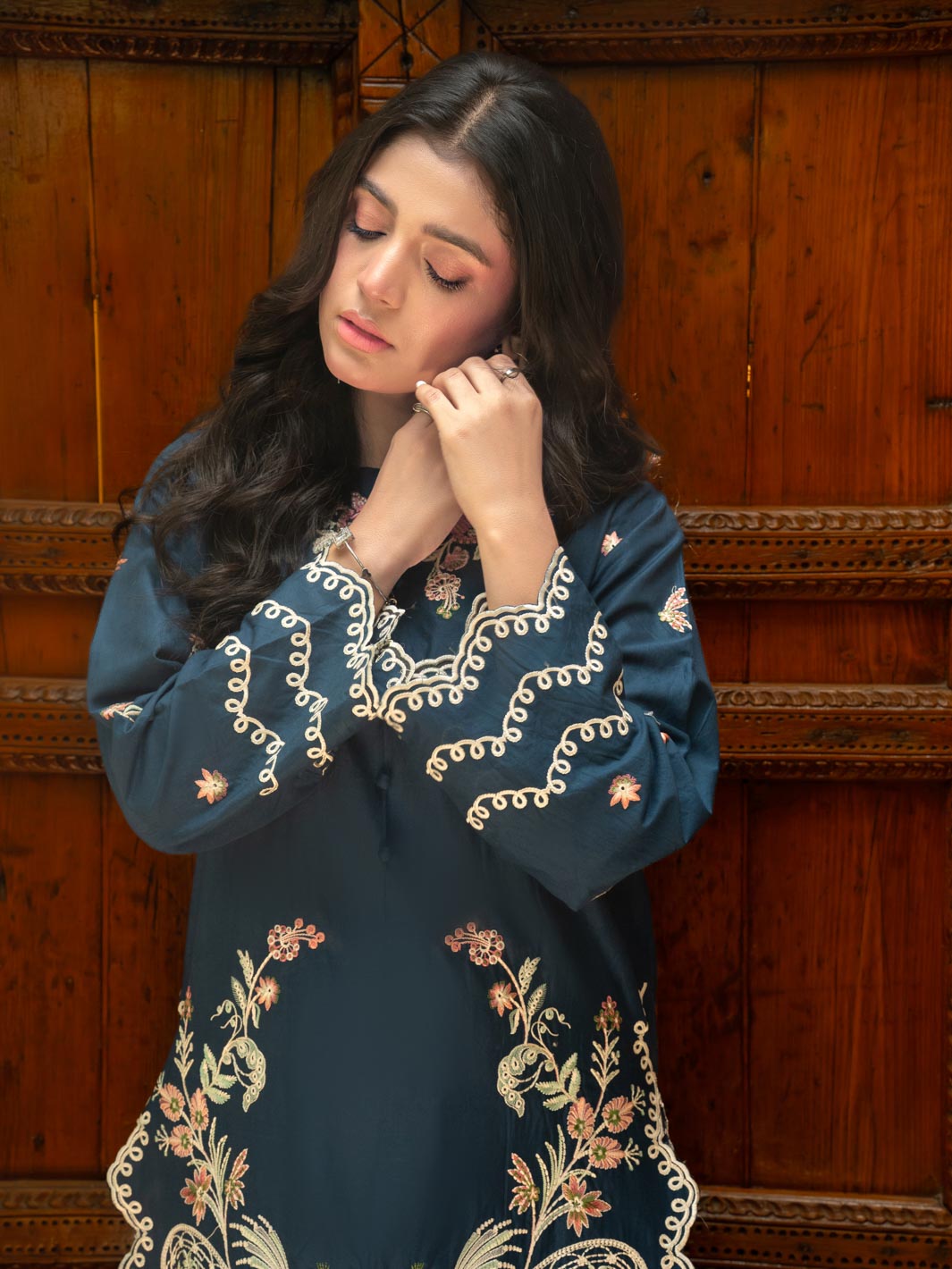Tng By Md Stitched Collection-Neel Kamal (Navy Blue)