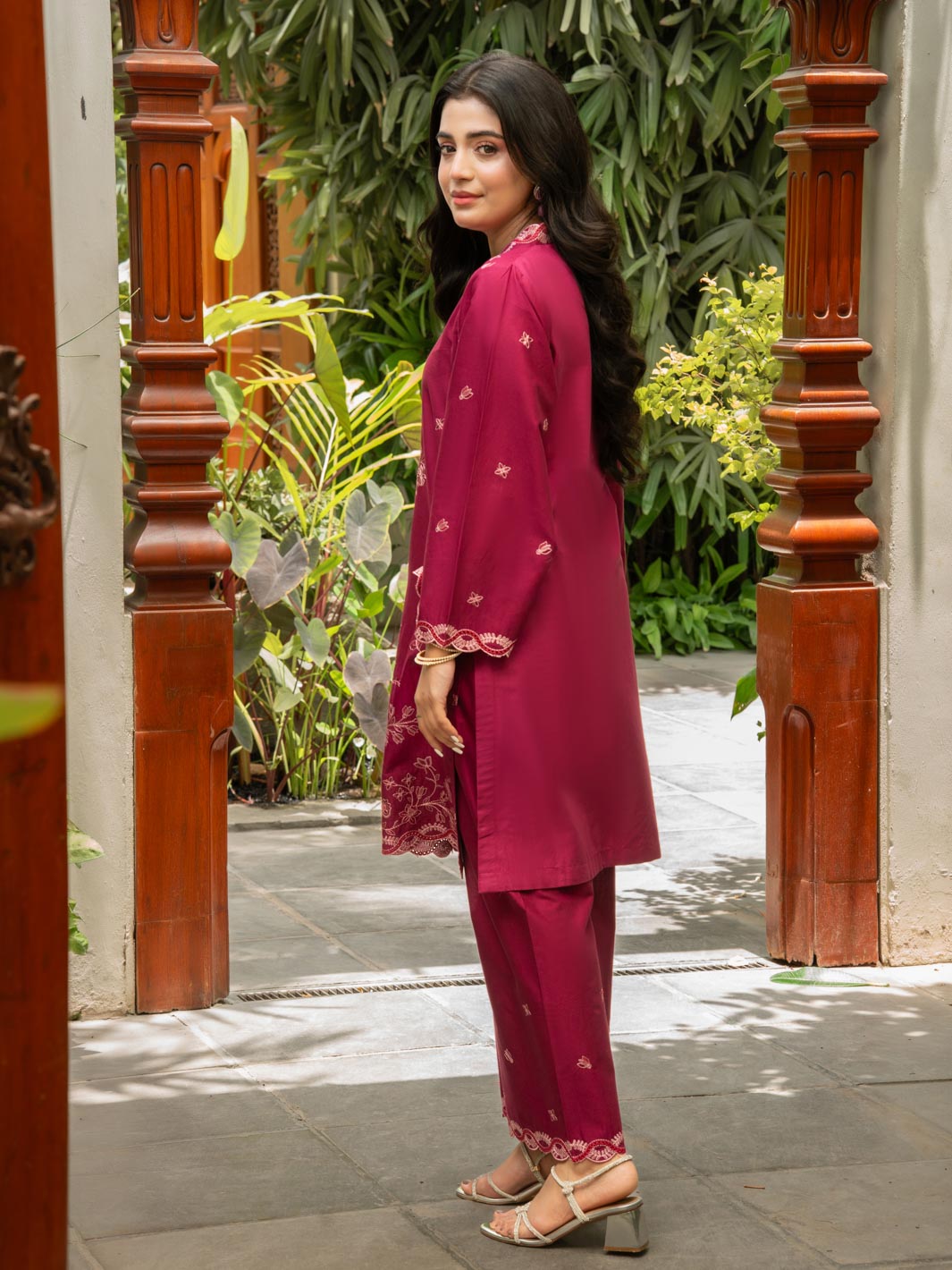 Tng By Md Stitched Collection-Mehek (Maroon)
