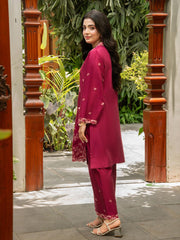 Tng By Md Stitched Collection-Mehek (Maroon)
