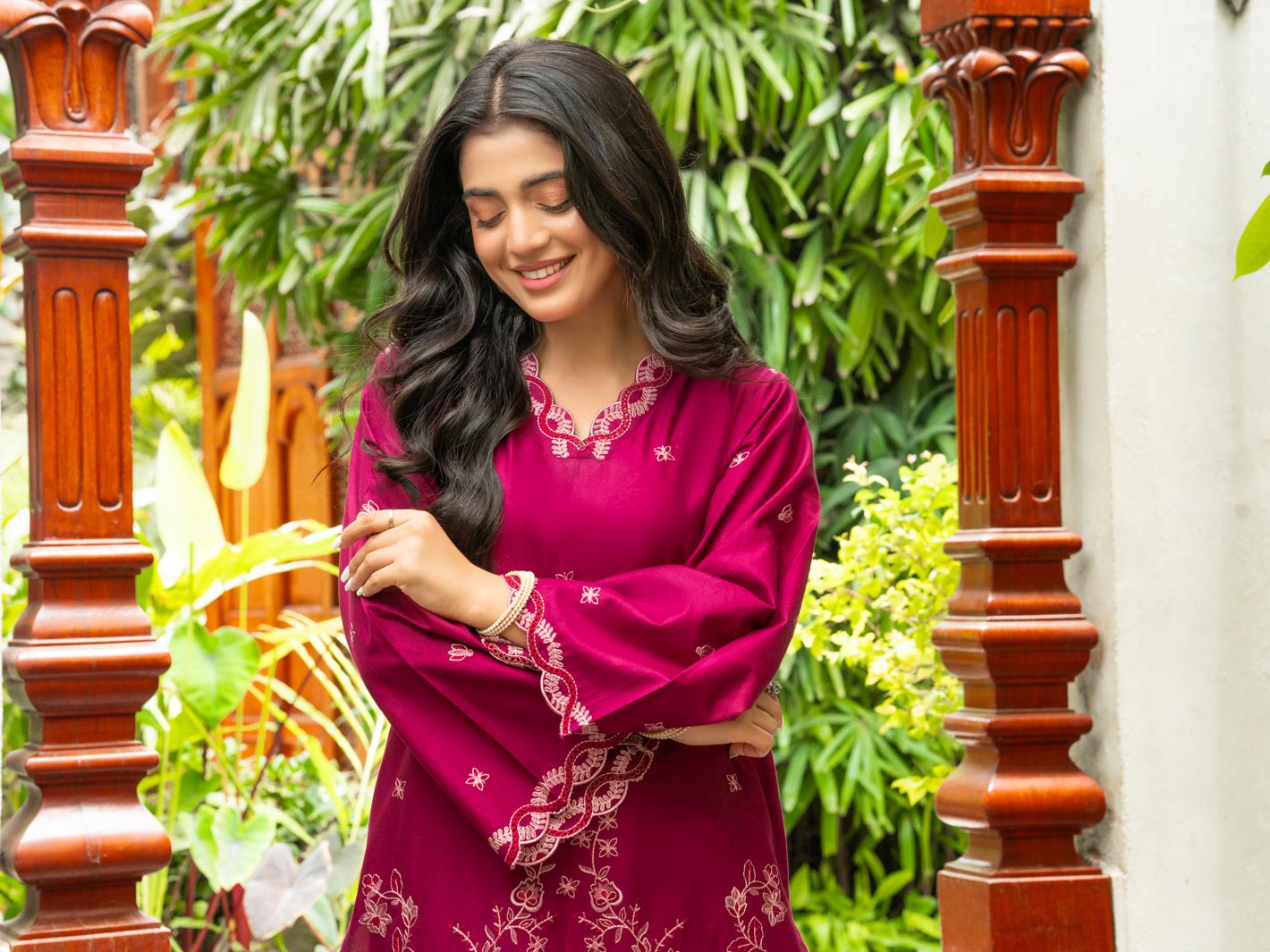 Tng By Md Stitched Collection-Mehek (Maroon)