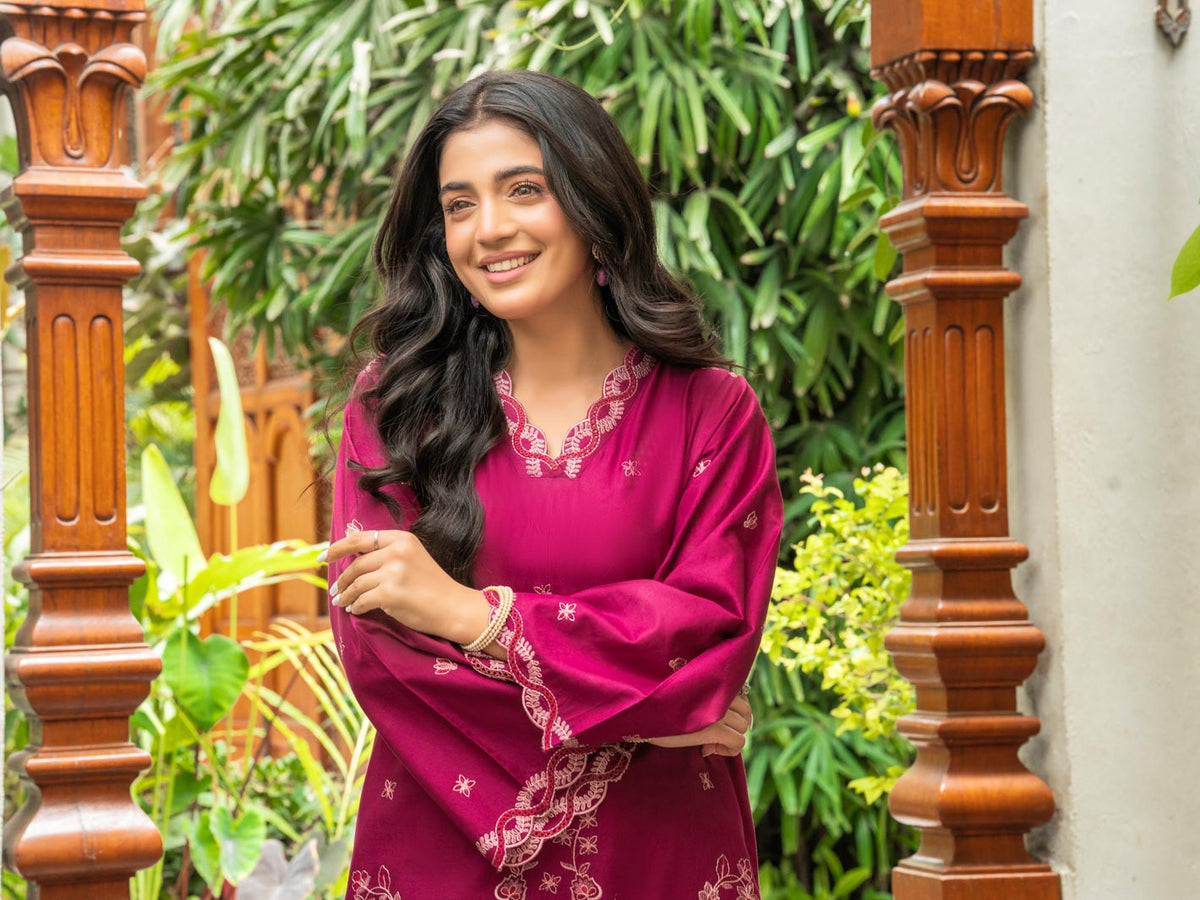 Tng By Md Stitched Collection-Mehek (Maroon)