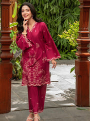Tng By Md Stitched Collection-Mehek (Maroon)