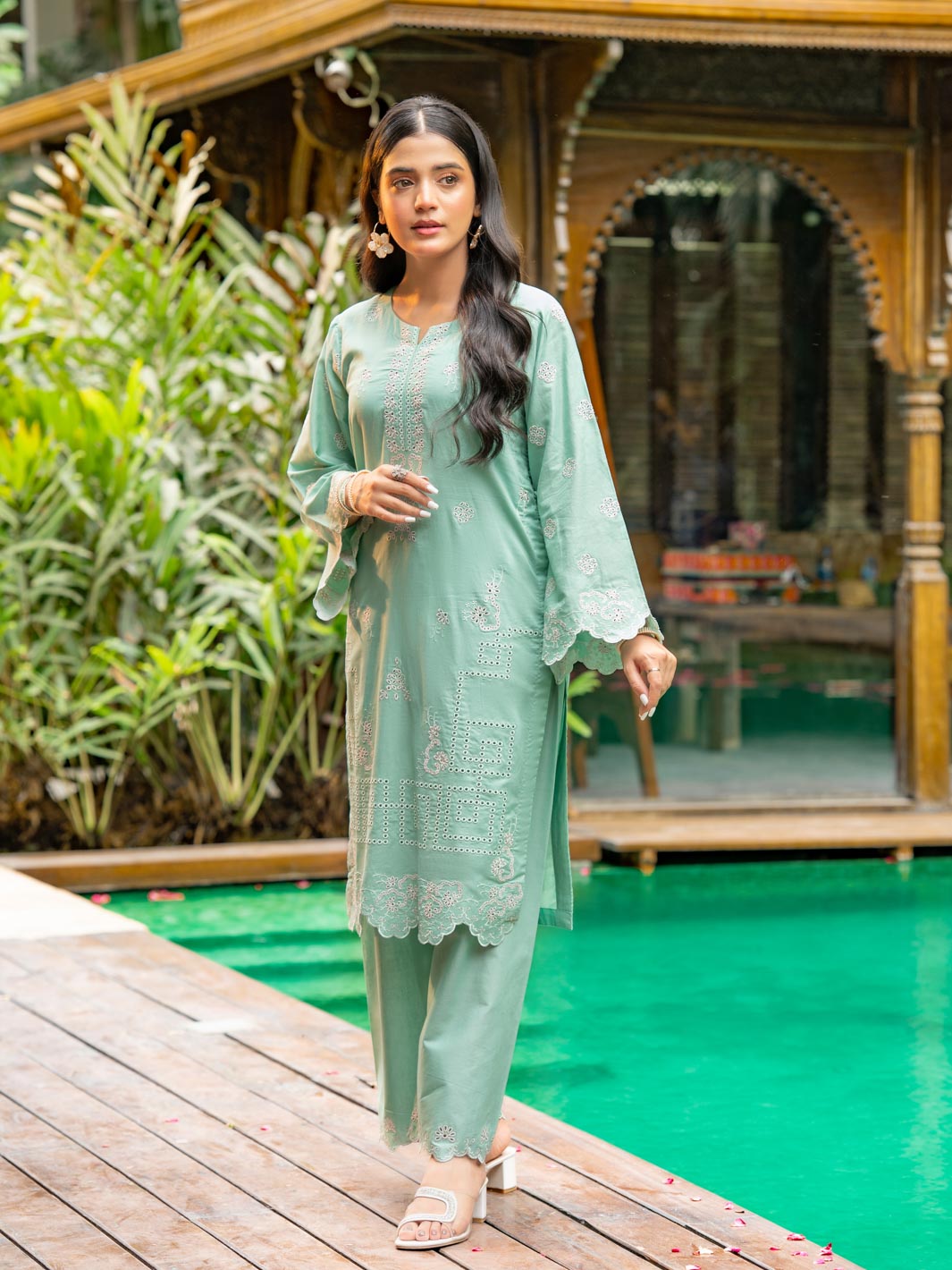 Tng By Md Stitched Collection-Baharaan (Aquamarin)